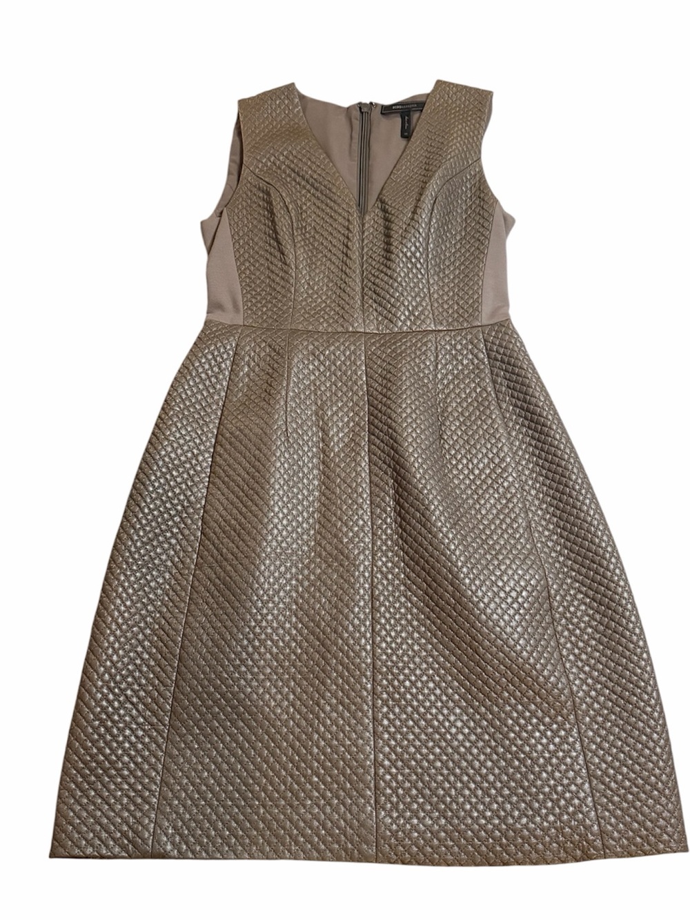 BCBGMAXAZRIA Livie  Quilted Faux Leather Dress